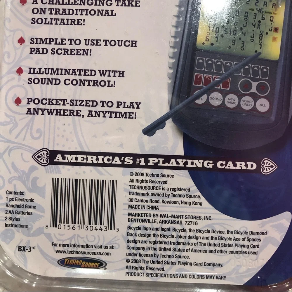 BICYCLE Illuminated Touch Pad FreeCell Handheld Game